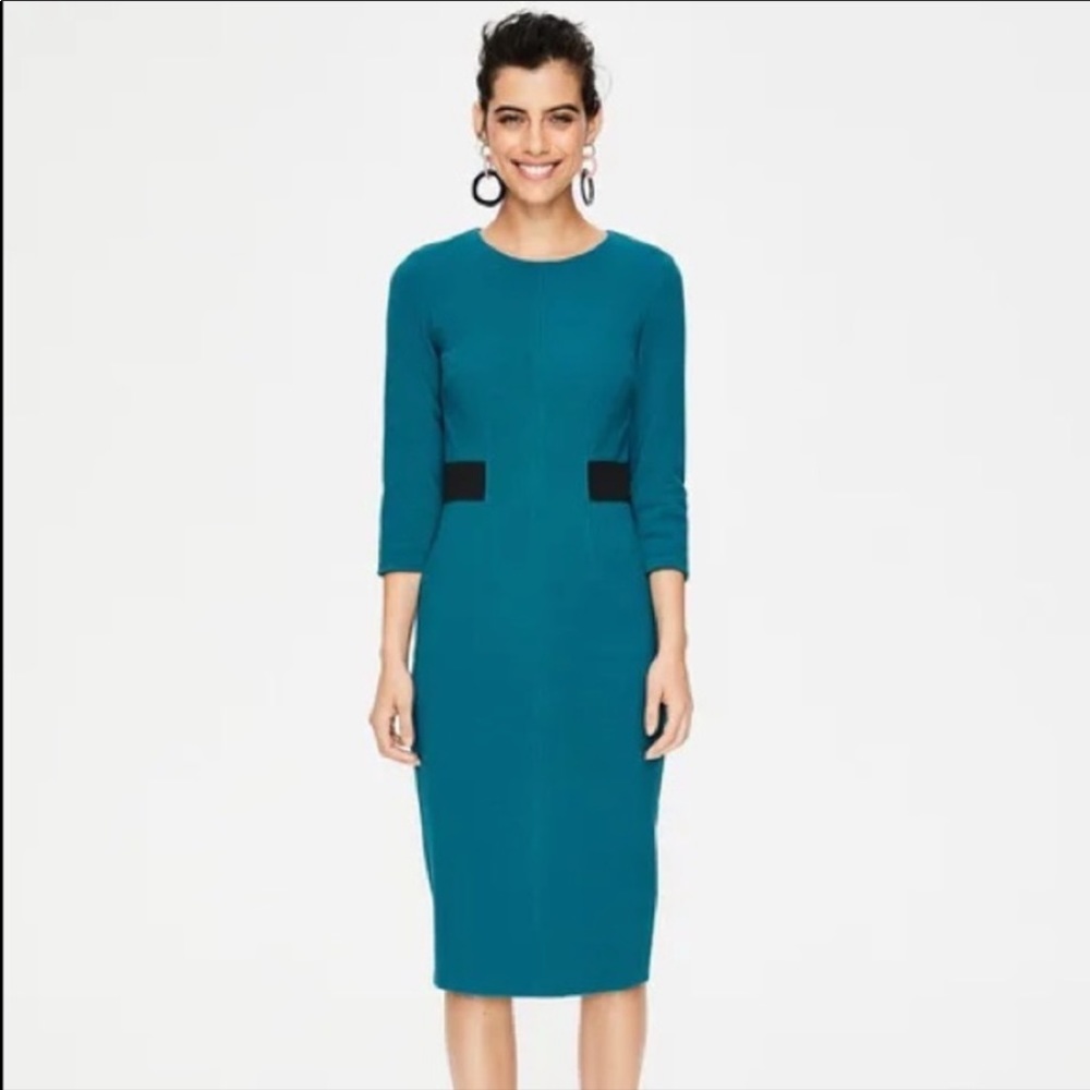 EUC Boden Laura Ottoman Sheath Midi Dress in Drummer Blue | Size 6